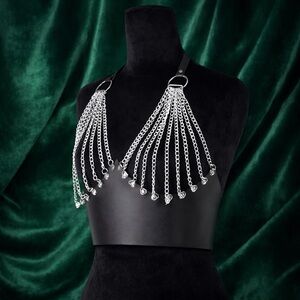 Sexy Bad Girl Chain Harness Luxe Body Jewelry Top